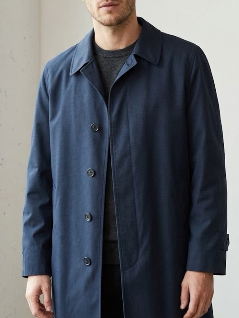 London Fog Vintage 80s Blue Faux Fur Lined Rain Trench Coat 46R